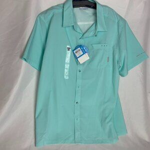 Columbia Men's NWT Light Green Large UPF 50 Short Sleeve Shirt